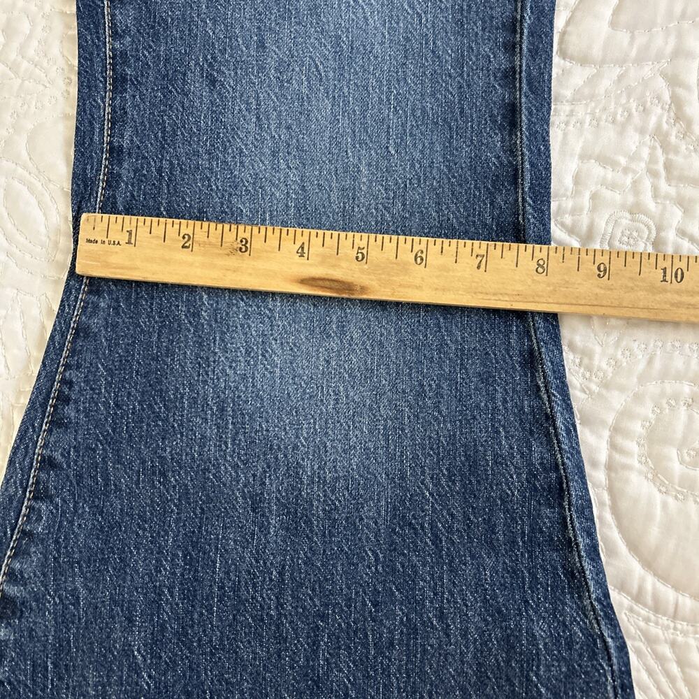 NWT Forever 21 Flare High Rise SlimFit Jeans Women’s 29 Embroidered Daisies Blue - Picture 9 of 14